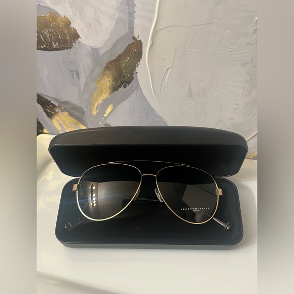 🛍️NEW Joseph Abboud Men’s Black/Gold Aviator Sunglasses - Picture 4 of 6